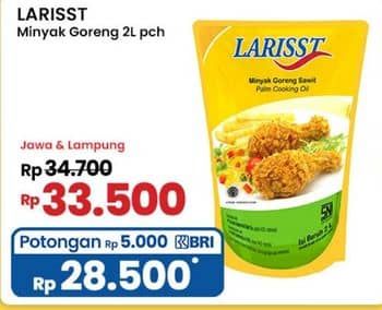 Promo Harga Larisst Minyak Goreng 2000 ml - Indomaret