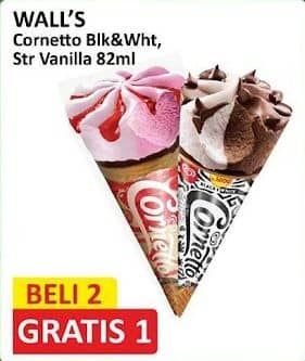 Promo Harga Walls Cornetto Black White, Strawberry Vanilla 82 ml - Alfamart