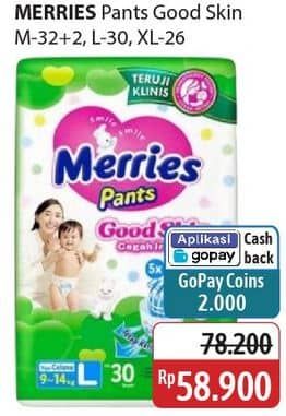 Promo Harga Merries Pants Good Skin M34, L30, XL26 26 pcs - Alfamidi