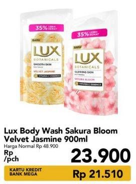 Promo Harga LUX Botanicals Body Wash Sakura Bloom, Velvet Jasmine 900 ml - Carrefour
