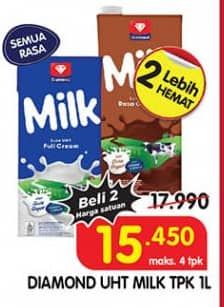 Promo Harga Diamond Milk UHT All Variants 1000 ml - Superindo
