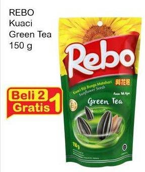 Promo Harga REBO Kuaci Bunga Matahari Green Tea per 2 pouch 150 gr - Indomaret