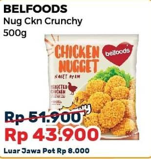 Promo Harga Belfoods Nugget Chicken Nugget Crunchy 500 gr - Alfamart