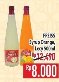 Promo Harga FREISS Syrup Squash Orange, Lychee 500 ml - Hypermart