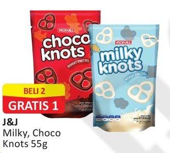 Promo Harga J&J Milky, Choco Knots  - Alfamart