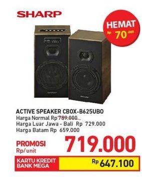 Promo Harga SHARP CBOX-B635UBO | Active Speaker Wooden Walnut Design  - Carrefour
