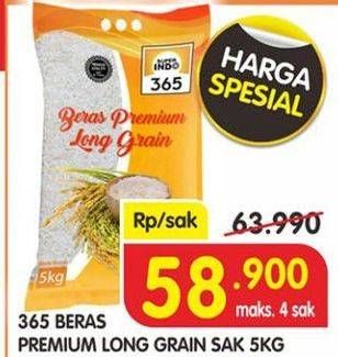 Promo Harga 365 Beras 5 kg - Superindo