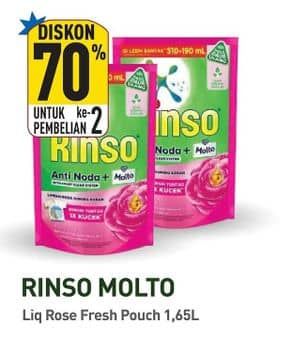 Promo Harga Rinso Liquid Detergent + Molto Pink Rose Fresh 1500 ml - Hypermart