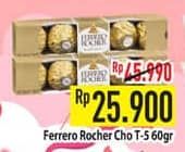 Promo Harga Ferrero Rocher Chocolate T-5 60 gr - Hypermart