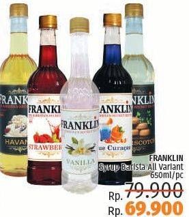Promo Harga FRANKLIN Syrup Barista All Variants 650 ml - LotteMart