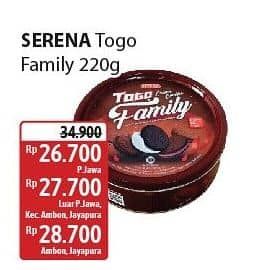 Promo Harga Serena Togo Biskuit Cokelat Family 220 gr - Alfamidi