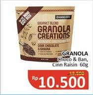 Promo Harga HUNDRED SEEDS Granola Creations Choco Ban, Cinnamon Raisin 60 gr - Alfamidi