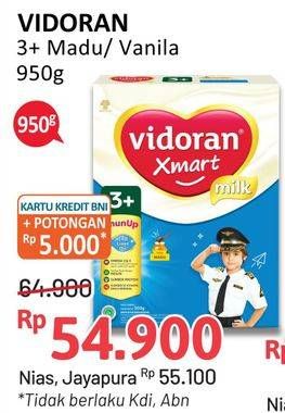 Promo Harga VIDORAN Xmart 3+ Madu, Vanilla 950 gr - Alfamidi