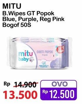 Promo Harga Mitu Baby Wipes Ganti Popok Blue Charming Lily, Pink Sweet Rose, Purple Playful Fressia 50 pcs - Alfamart