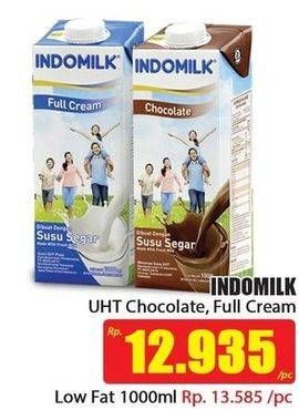 Promo Harga INDOMILK Susu UHT Full Cream Plain, Cokelat  - Hari Hari