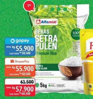 Promo Harga Alfamidi Beras Setra Pulen 5 kg - Alfamidi