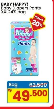 Promo Harga Baby Happy Body Fit Pants XXL24 24 pcs - Indomaret