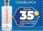 Promo Harga CASABLANCA Spray Cologne Glass Femme Pure 100 ml - Indomaret