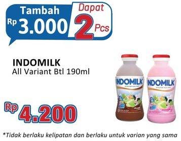 Promo Harga INDOMILK Susu Cair Botol All Variants 190 ml - Alfamidi