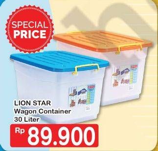 Promo Harga LION STAR Wagon Container 30 ltr - Hypermart