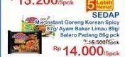 SEDAAP Goreng Korean Spicy 87g / Ayam Bakar Limau 89g / Salero Padang 86g
