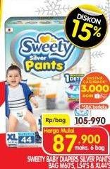 Promo Harga Sweety Silver Pants L54, M60, XL44 44 pcs - Superindo