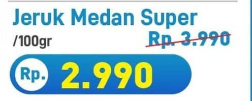Promo Harga Jeruk Medan Super per 100 gr - Hypermart
