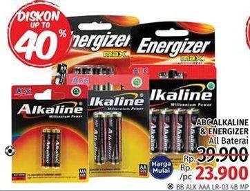 Promo Harga ABC Battery Alkaline AAA LR03 4B 4 pcs - LotteMart