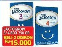 Promo Harga LACTOGROW 3 / 4 Susu Pertumbuhan per 2 box 750 gr - Hypermart