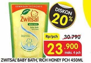 Promo Harga ZWITSAL Natural Baby Bath Rich Honey 450 ml - Superindo