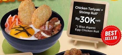 Promo Harga Chicken Teriyaki + Shrimp Roll  - HokBen