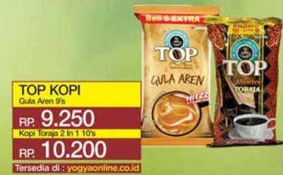 Promo Harga Top Coffee Gula Aren per 9 sachet 22 gr - Yogya