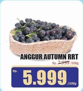 Promo Harga Anggur Autumn RRT per 100 gr - Hari Hari