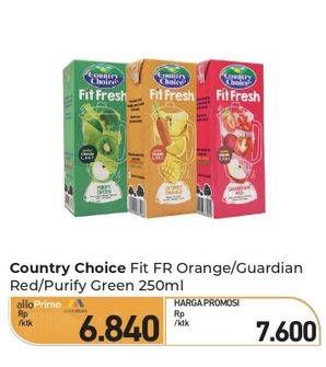Promo Harga Country Choice Fit Fresh Juice Guardian Red, Optimist Orange, Purify Green 250 ml - Carrefour