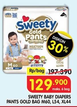 Promo Harga Sweety Gold Pants M60, L54, XL44 44 pcs - Superindo