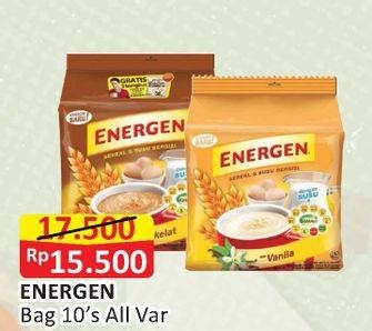Promo Harga ENERGEN Cereal Instant All Variants 10 pcs - Alfamart