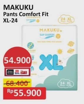 Promo Harga Makuku Comfort Fit Diapers Pants XL24 24 pcs - Alfamart