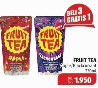 Promo Harga SOSRO Fruit Tea Apple, Blackcurrant 230 ml - Lotte Grosir