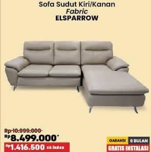 Promo Harga Courts Elsparrow Sofa Sudut Kiri/Kanan PVC  - COURTS