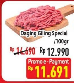 Promo Harga Daging Giling Sapi Spesial per 100 gr - Hypermart