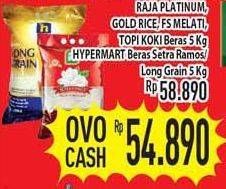 Promo Harga Raja Platinum Beras Slyp Super 5 kg - Hypermart