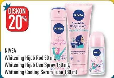 Promo Harga NIVEA Extra White Body Serum Hijab Cooling/Deo Roll On Whitening Hijab Fresh  - Hypermart