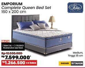 Promo Harga Elite Emporium Complete Queen Bed Set 160 X 200 Cm  - COURTS