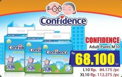 Promo Harga Confidence Adult Diapers Pants M10 10 pcs - Hari Hari
