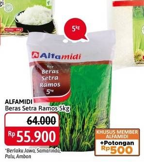 Promo Harga Alfamidi Beras Setra Ramos 5000 gr - Alfamidi