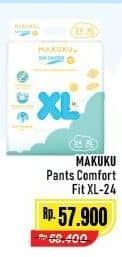 Promo Harga Makuku Comfort Fit Diapers Pants XL24 24 pcs - Alfamart
