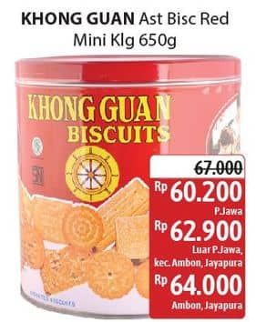 Promo Harga Khong Guan Assorted Biscuit Red 650 gr - Alfamidi