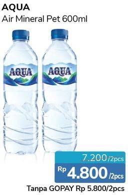 Promo Harga AQUA Air Mineral per 2 botol 600 ml - Alfamidi