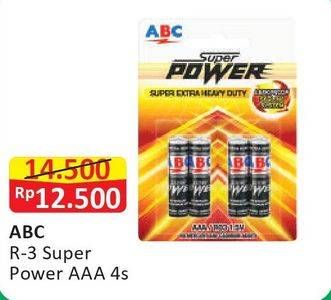 Promo Harga ABC Battery Super Power R03/AAA 4 pcs - Alfamart