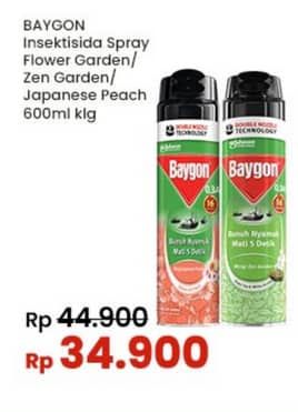 Promo Harga Baygon Insektisida Spray Flower Garden, Zen Garden, Japanese Peach 600 ml - Indomaret